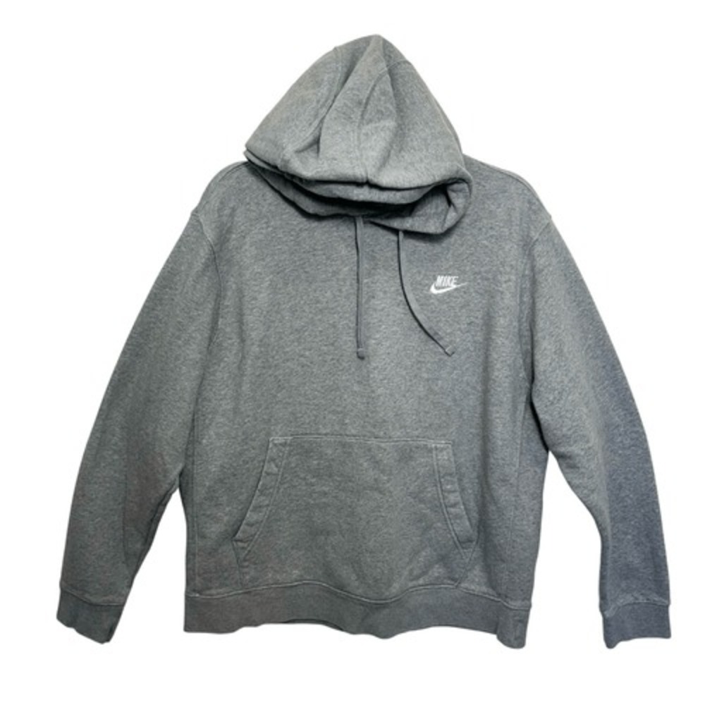 Nike Gray Solid Hoodie, L